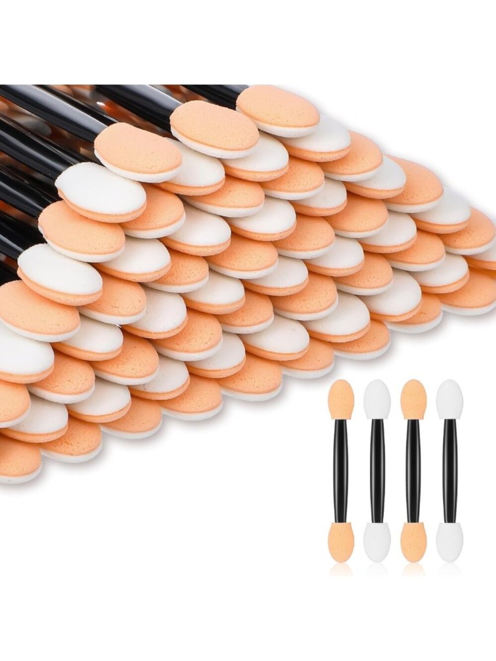 1000 Disposable Eyeshadow Applicators - Double Sided Makeup Brushes for Women